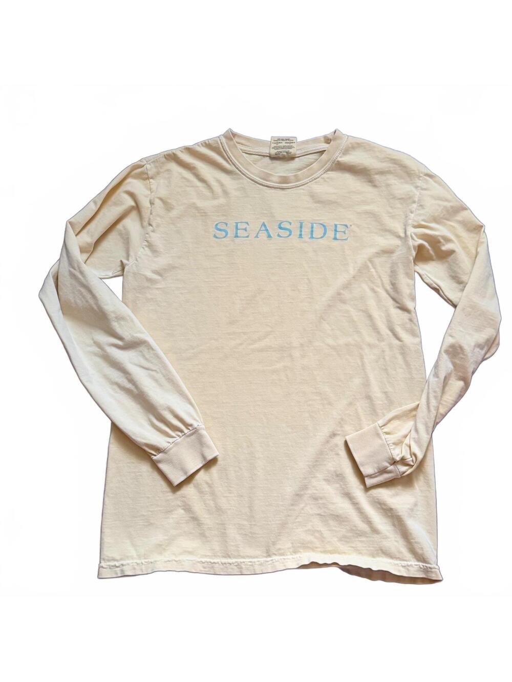 Comfort Colors Seaside Long Sleeve T-Shirt Size Small Beige